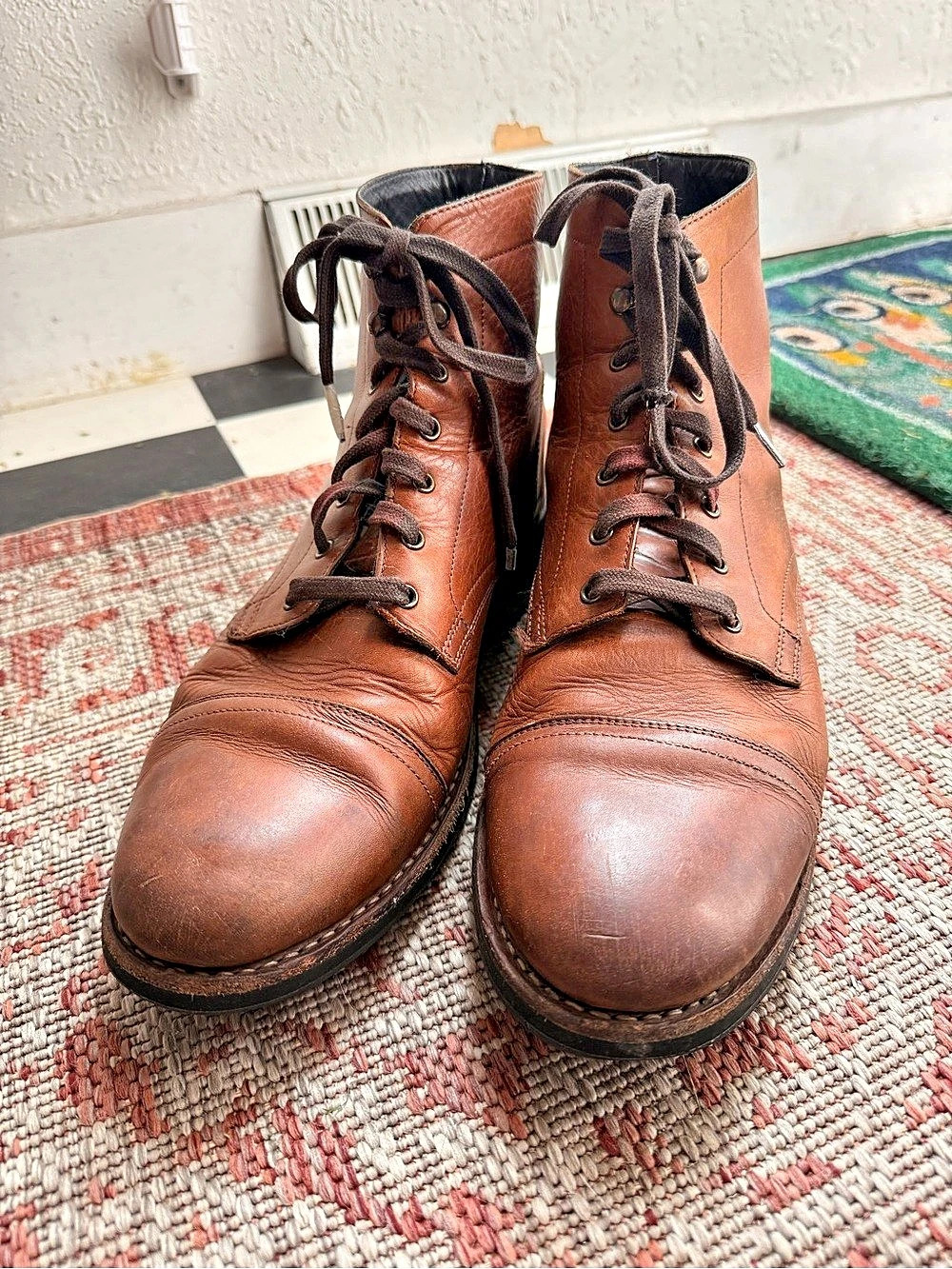 Thursday Boot Company Captain Leather Lace-Up Boots US 11 Brown